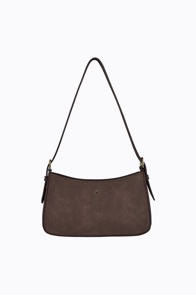 Lilu Shoulder Bag - Choc Suede